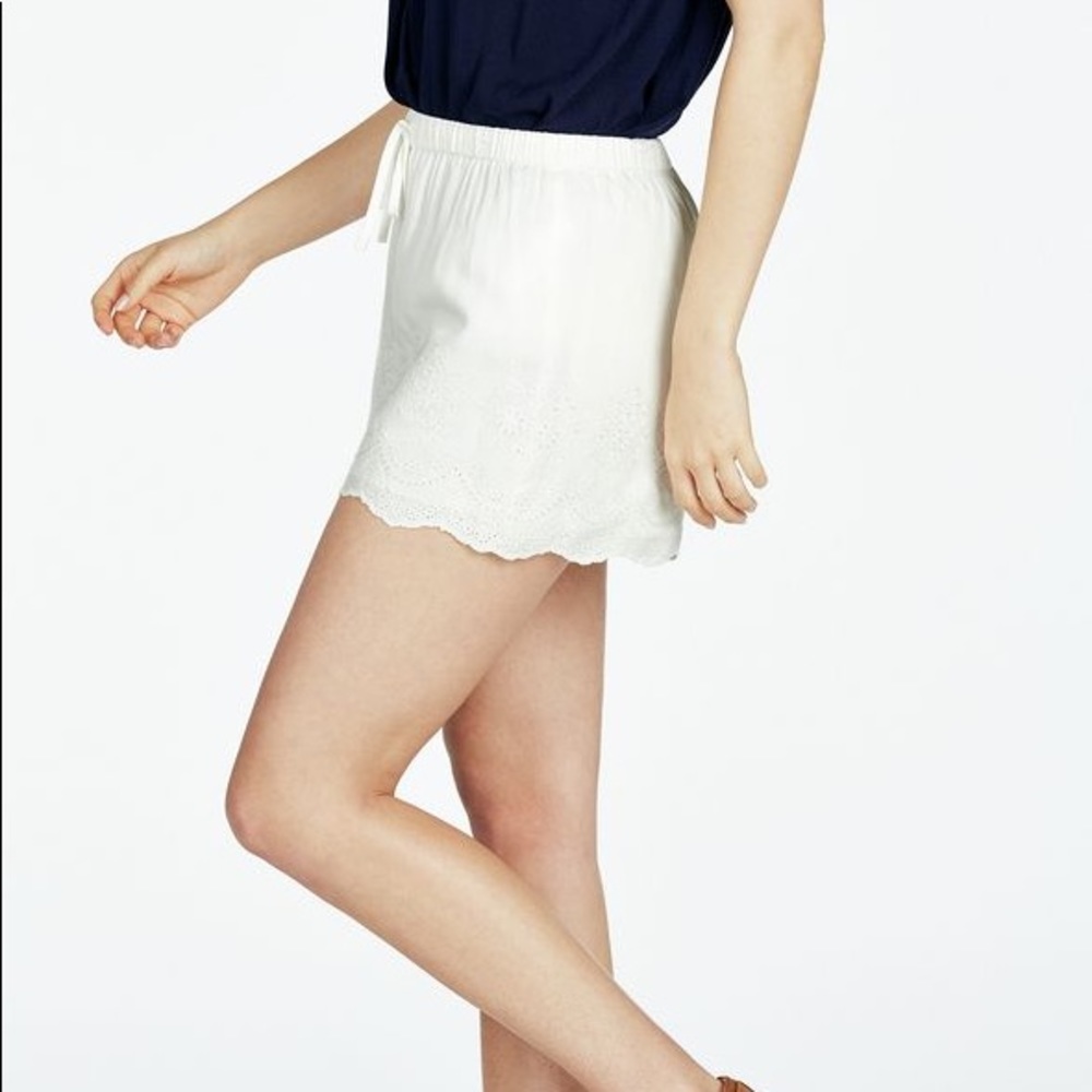 White Embroidered Drawstring Short - Picture 8 of 8